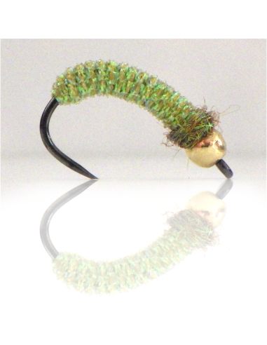 UV Caddis “ Golden Olive ” [ N°6 barbless hook ]