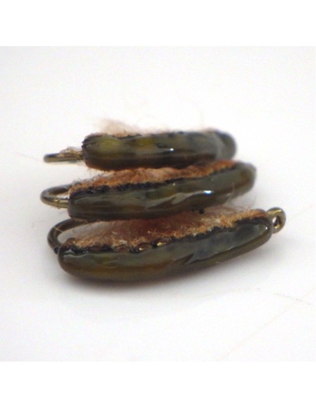 Gammare translucide CARAMEL [ Hameçon N°10 TIEMCO 2499 SPBL ]