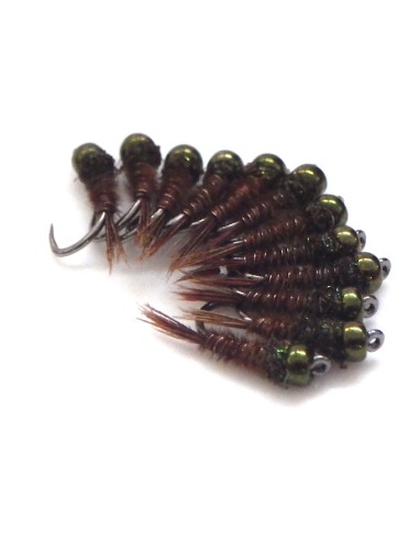 Pheasant tail Extralight " OLIVE MÉTALLIQUE " [ Hameçon N°18 ]