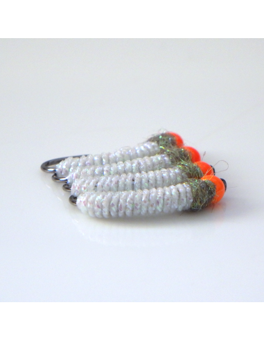UV Caddis " FLUORO WHITE " [ Hameçon N°10 sans ardillon ]