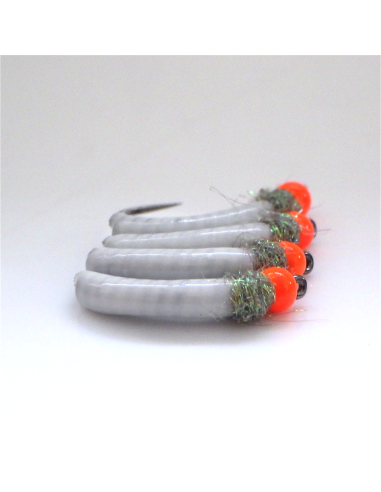 Nymphe céramique tungstène " FLUORO WHITE  " [ Hameçon N°12 sans ardillon ]