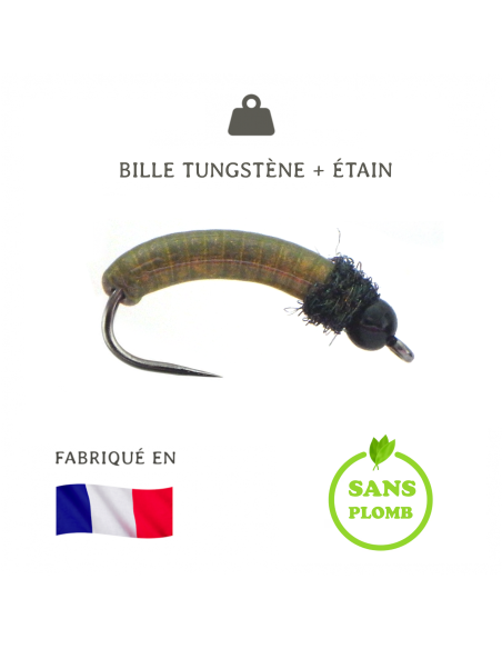 Nymphe céramique tungstène CB3 [ Hameçon N°8 ]