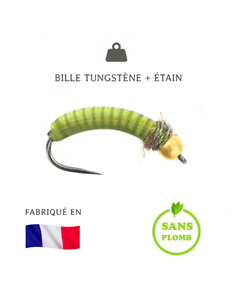 Nymphe céramique tungstène CG3 [ Hameçon N°8 ]