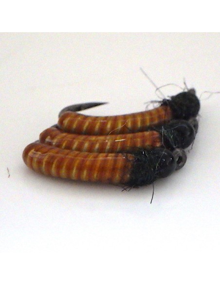 Mini Z-Caddis " MOUTARDE " [ Hameçon N°8 KLOR AVEC ARDILLON ]