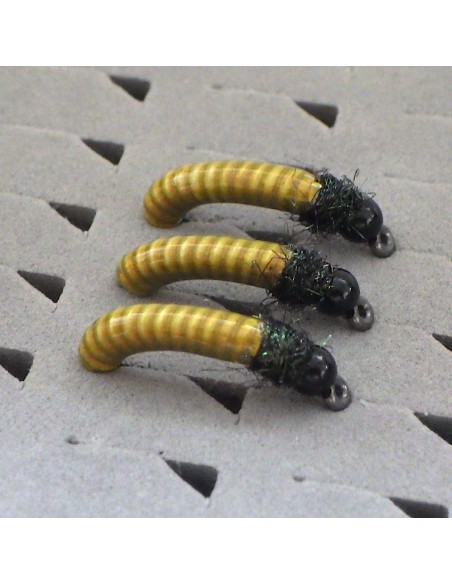 Mini Z-Caddis " INSECT GREEN " [ Hameçon N°8 KLOR AVEC ARDILLON ]