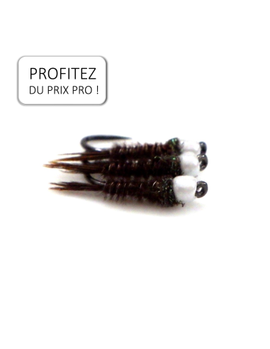 Pheasant tail légère " WHITE PEARL " - Pack de 12