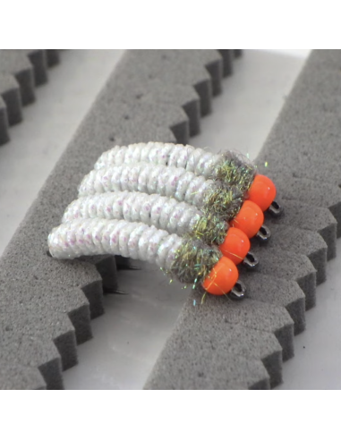 UV caddis " FLUORO WHITE " [ Hameçon N°10 sans...