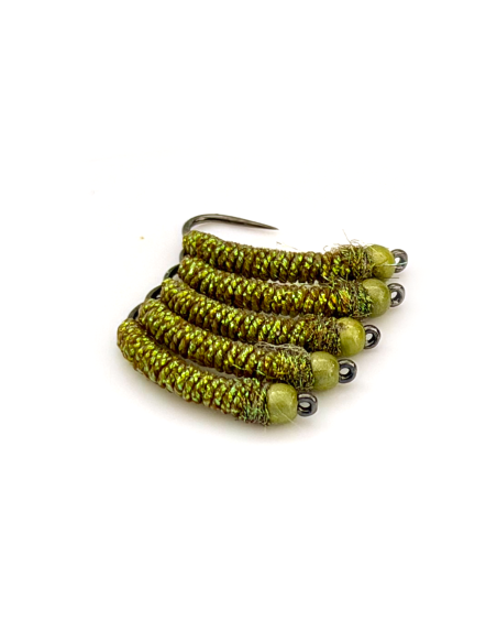 Nymphe à barbeau BBH " OLIVE " [ Hameçon N°10 sans ardillon ]