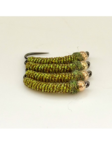 Nymphe à barbeau BBH " OLIVE " [ Hameçon N°10 sans ardillon ]