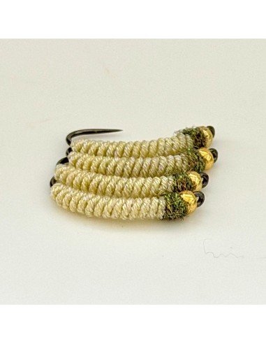 Nymphe à barbeau BBM " CRÈME " [ Hameçon N°10...