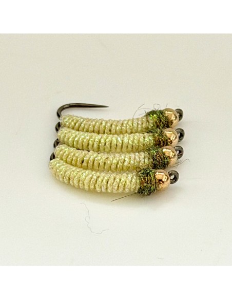 Nymphe à barbeau BBH " CRÈME " [ Hameçon N°10 sans ardillon ]