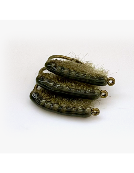 Gammare translucide KRAKEN "OLIVE " [ Hameçon N°8 TIEMCO 2499 SP-BL ]