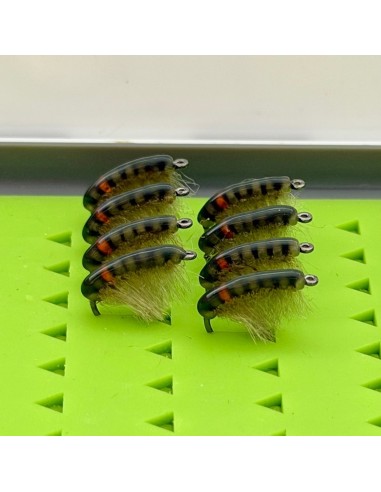 Gammare " ORANGE SPOT " OLIVE [ Hameçon N°10...