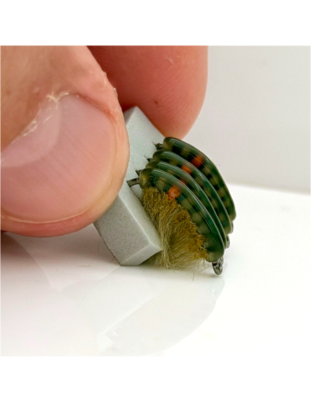 Gammare " ORANGE SPOT " OLIVE [ Hameçon N°10 DOHIKU ]