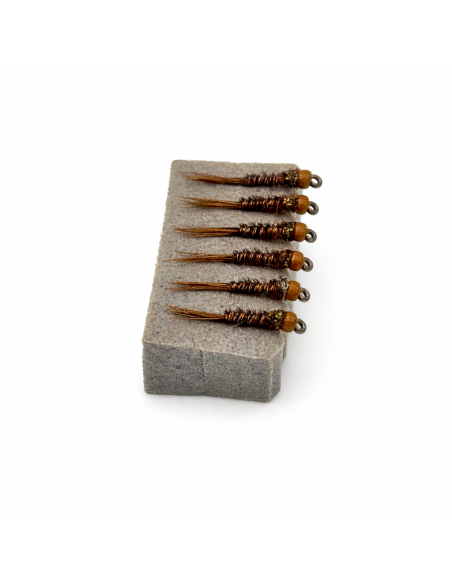 Micro-nymphe pheasant tail PPTL " CHOCOLAT " [ Hameçon N°18 ]